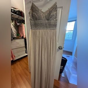 Beaded bodice mesh dress